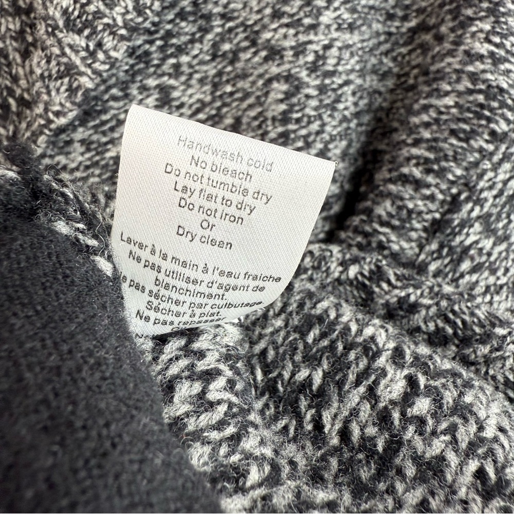 TNA wool sweater zip up vintage Y2K Gray Marled Zip-Front Shawl Collar Sweater - Picture 13 of 14